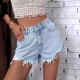 Women Fashion Denim Shorts With High Waist And Hole Women Fashion Denim Shorts With High Waist And Hole