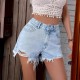 Women Fashion Denim Shorts With High Waist And Hole Women Fashion Denim Shorts With High Waist And Hole