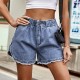 Women Fashion Denim Elastic Waist Shorts Women Fashion Denim Elastic Waist Shorts