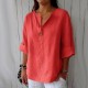 Women Casual Loose Solid Color Cotton Linen Shirt Women Casual Loose Solid Color Cotton Linen Shirt