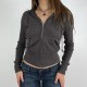 Women Fashion Casual Solid Color Long-Sleeve Rib Drawstring Zipper Pocket Jacket Women Fashion Casual Solid Color Long-Sleeve Rib Drawstring Zipper Pocket Jacket