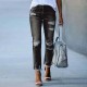 Women Fashion Slim-Fit Ripped Fringe Straight Jeans Women Fashion Slim-Fit Ripped Fringe Straight Jeans