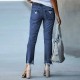 Women Fashion Slim-Fit Ripped Fringe Straight Jeans Women Fashion Slim-Fit Ripped Fringe Straight Jeans