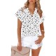 Women Fashion Casual Chiffon Printed V-Neck Short Sleeve Blouse Women Fashion Casual Chiffon Printed V-Neck Short Sleeve Blouse