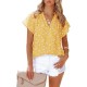 Women Fashion Casual Chiffon Printed V-Neck Short Sleeve Blouse Women Fashion Casual Chiffon Printed V-Neck Short Sleeve Blouse