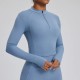 Women Fashion Solid Color Long-Sleeve Zipper Tight Quick-Dry Yoga Top Women Fashion Solid Color Long-Sleeve Zipper Tight Quick-Dry Yoga Top