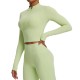 Women Fashion Solid Color Long-Sleeve Zipper Tight Quick-Dry Yoga Top Women Fashion Solid Color Long-Sleeve Zipper Tight Quick-Dry Yoga Top