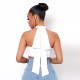 Women Sexy Halter Neck Solid Color Crop Top Women Sexy Halter Neck Solid Color Crop Top