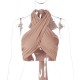 Women Sexy Halter Neck Solid Color Crop Top Women Sexy Halter Neck Solid Color Crop Top