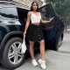 Women Casual Fashion High Waist Loose Denim Skirt Women Casual Fashion High Waist Loose Denim Skirt