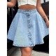 Women Casual Fashion High Waist Loose Denim Skirt Women Casual Fashion High Waist Loose Denim Skirt
