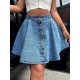 Women Casual Fashion High Waist Loose Denim Skirt Women Casual Fashion High Waist Loose Denim Skirt