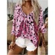 Women Fashion Casual Pleated Leopard V-Neck Long-Sleeve Blouse Women Fashion Casual Pleated Leopard V-Neck Long-Sleeve Blouse