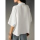 Women Fashion Casual Solid Color Lapel Short-Sleeve Loose Blouse Women Fashion Casual Solid Color Lapel Short-Sleeve Loose Blouse