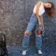 Women Fashion Casual High Waist Ripped Jeans Women Fashion Casual High Waist Ripped Jeans