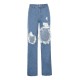 Women Fashion Casual High Waist Ripped Jeans Women Fashion Casual High Waist Ripped Jeans
