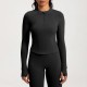 Women Fashion Solid Color Long-Sleeve Half-Zipper Tight Yoga Sports Top Women Fashion Solid Color Long-Sleeve Half-Zipper Tight Yoga Sports Top