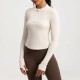 Women Fashion Solid Color Long-Sleeve Half-Zipper Tight Yoga Sports Top Women Fashion Solid Color Long-Sleeve Half-Zipper Tight Yoga Sports Top