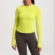 Women Fashion Solid Color Long-Sleeve Half-Zipper Tight Yoga Sports Top Women Fashion Solid Color Long-Sleeve Half-Zipper Tight Yoga Sports Top