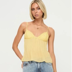Women Fashion Sexy Solid Color Lace Perspective Backless Camisole