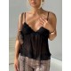 Women Fashion Sexy Solid Color Lace Perspective Backless Camisole Women Fashion Sexy Solid Color Lace Perspective Backless Camisole