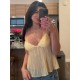 Women Fashion Sexy Solid Color Lace Perspective Backless Camisole Women Fashion Sexy Solid Color Lace Perspective Backless Camisole