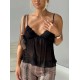Women Fashion Sexy Solid Color Lace Perspective Backless Camisole Women Fashion Sexy Solid Color Lace Perspective Backless Camisole