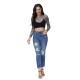 Women Fashion Ripped High Waist Skinny Jeans Women Fashion Ripped High Waist Skinny Jeans