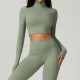 Women Fashion Casual Solid Color Long-Sleeve Half-Zipper Tight Quick-Drying Yoga Sports Top Women Fashion Casual Solid Color Long-Sleeve Half-Zipper Tight Quick-Drying Yoga Sports Top