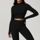Women Fashion Casual Solid Color Long-Sleeve Half-Zipper Tight Quick-Drying Yoga Sports Top Women Fashion Casual Solid Color Long-Sleeve Half-Zipper Tight Quick-Drying Yoga Sports Top
