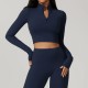 Women Fashion Casual Solid Color Long-Sleeve Half-Zipper Tight Quick-Drying Yoga Sports Top Women Fashion Casual Solid Color Long-Sleeve Half-Zipper Tight Quick-Drying Yoga Sports Top