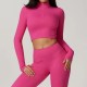 Women Fashion Casual Solid Color Long-Sleeve Half-Zipper Tight Quick-Drying Yoga Sports Top Women Fashion Casual Solid Color Long-Sleeve Half-Zipper Tight Quick-Drying Yoga Sports Top