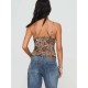 Women Fashion Sexy Leopard Backless Crop Top Women Fashion Sexy Leopard Backless Crop Top
