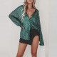 Women Fashion Casual Solid Color Bead Lapel Long Sleeve Blouse Women Fashion Casual Solid Color Bead Lapel Long Sleeve Blouse