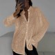 Women Fashion Casual Solid Color Bead Lapel Long Sleeve Blouse Women Fashion Casual Solid Color Bead Lapel Long Sleeve Blouse