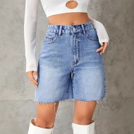 Women Fashion Casual High Waist Denim Shorts