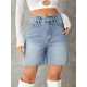 Women Fashion Casual High Waist Denim Shorts Women Fashion Casual High Waist Denim Shorts