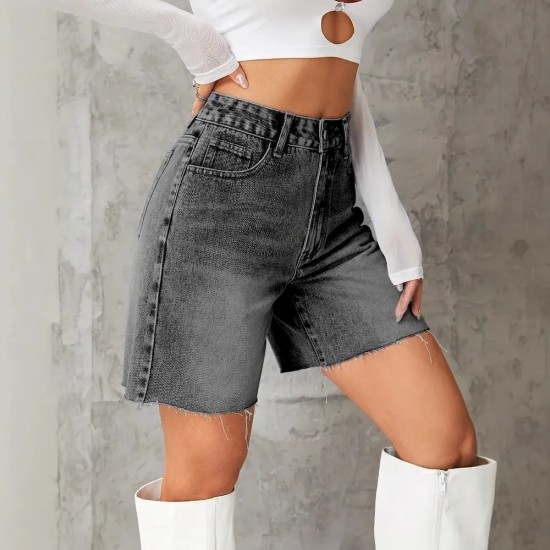 Women Fashion Casual High Waist Denim Shorts Women Fashion Casual High Waist Denim Shorts