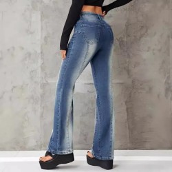 Women Fashion Gradient Stretch Jeans