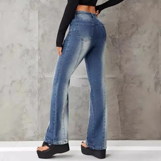 Women Fashion Gradient Stretch Jeans Women Fashion Gradient Stretch Jeans