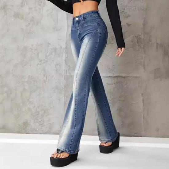 Women Fashion Gradient Stretch Jeans Women Fashion Gradient Stretch Jeans
