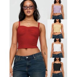 Women Fashion Solid Color Cropped Camisole