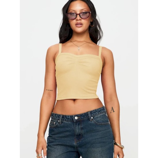Women Fashion Solid Color Cropped Camisole Women Fashion Solid Color Cropped Camisole