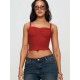 Women Fashion Solid Color Cropped Camisole Women Fashion Solid Color Cropped Camisole