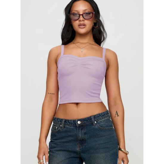 Women Fashion Solid Color Cropped Camisole Women Fashion Solid Color Cropped Camisole
