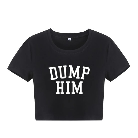 Women Fashion Sexy Printed Short Sleeve Crop Top Women Fashion Sexy Printed Short Sleeve Crop Top