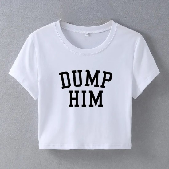 Women Fashion Sexy Printed Short Sleeve Crop Top Women Fashion Sexy Printed Short Sleeve Crop Top