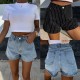 Street Fashion Rhinestone Women Denim Shorts Street Fashion Rhinestone Women Denim Shorts