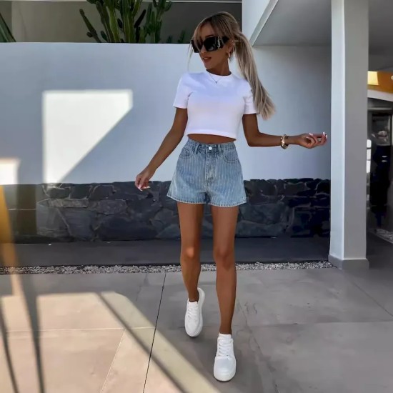 Street Fashion Rhinestone Women Denim Shorts Street Fashion Rhinestone Women Denim Shorts