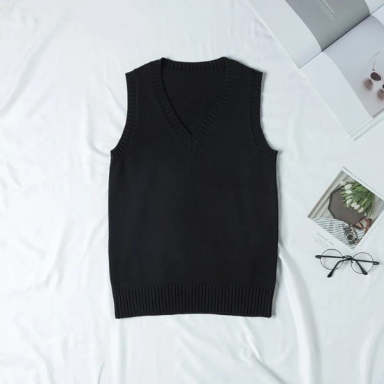 Women Fashion Solid Color V-Neck Sleeveless Knitwear Women Fashion Solid Color V-Neck Sleeveless Knitwear